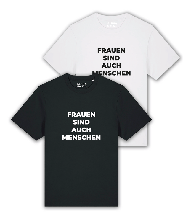 T-Shirt "Frauen sind auch Menschen" oversized